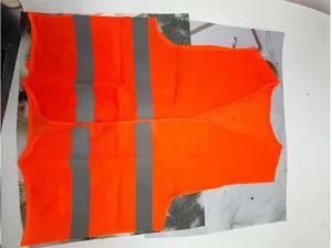 Gilet de sécurité orange haute visibilité avec bandes réfléchissantes pour travail