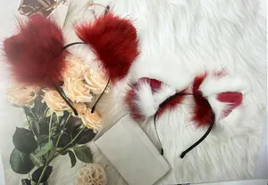 Handmade plush animal ear headbands for Halloween and Lolita cosplay costumes