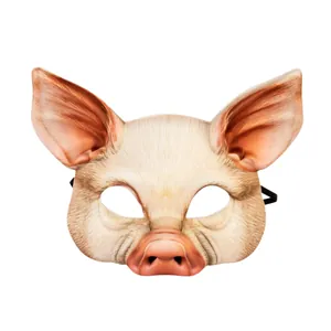 Realistic Animal Half Face Mask EVA Fabric 3D Tiger Pig Pattern Halloween Masquerade Party Cosplay Props Novelty