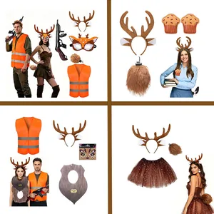 Serre-tête bois de renne et ensemble d'accessoires de costume pour le cosplay