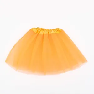 Vibrant orange adult tutu skirt made of multi-layered mesh for Halloween costumes
