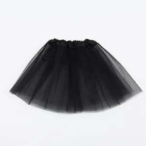 Detailed macro view showing the fine mesh texture of a black multi-layered tulle tutu skirt