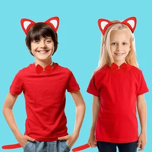 Set de costume d'oreilles de chat rouge et de nœud papillon pour Halloween enfant cos