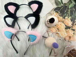 Diademas de orejas de gato de felpa y máscaras de oso para cosplay y fiestas temáticas