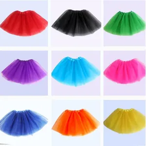 Collection of vibrant colorful tulle tutu skirts for Halloween performance costumes