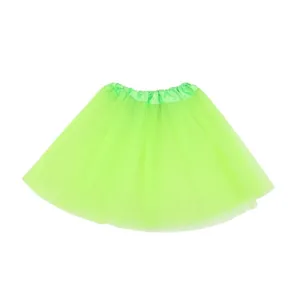 Vibrant neon green adult tutu skirt for dance performances and festive Halloween costumes