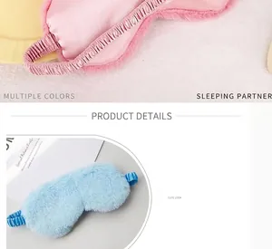 Detailed close-up showing the soft plush and satin textures of sleep eye masks