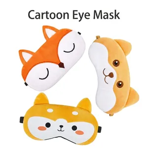 Plush Cute Cartoon Animal Sleep Eye Mask Soft Blackout Blindfold For Nap Travel Home For Students Adults Kids