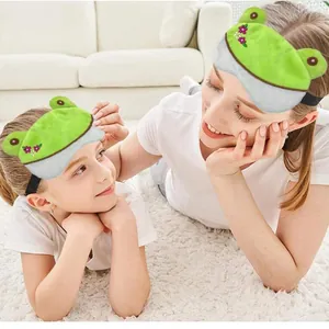 Cute plush frog sleep mask, soft cartoon blindfold for children and adults at home