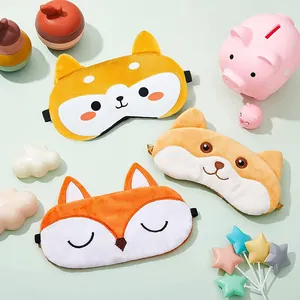 Cute plush cartoon animal sleep mask for blackout nap and night sleeping comfort