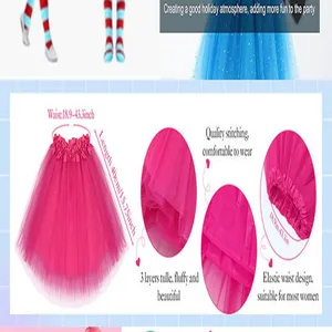 Detail view of 1980s hot pink three-layer tulle tutu skirt with elastic waist