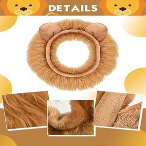 Detaillierte Ansicht des Löwenmähne-Stirnbands mit Plüschtextur und hochwertiger Naht