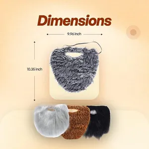Detail showing 10.35x9.96 inch dimensions for various colorful cosplay fake beards