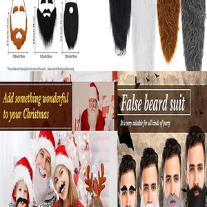 Assorted fake beard and mustache set for Christmas and Halloween costume parties