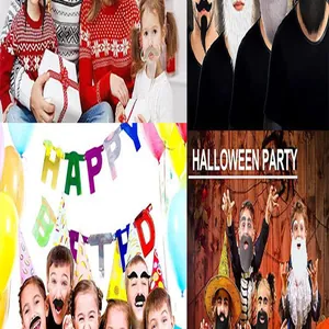 Funny fake beard and moustache set for adult and kids Halloween Christmas cosplay party