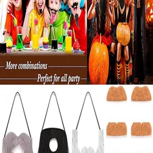 Detailed view of various fake mustache sets for fun cosplay and party decorations