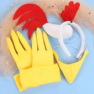 Rooster costume set including headband tail and gloves for Thanksgiving Halloween party
