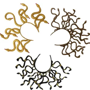 Medusa Schlangen Stirnband Set in Gold und Bronze für griechische Halloween Kostüme