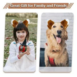 Plush fox ear headbands for kids and pets, perfect for Halloween cosplay costumes
