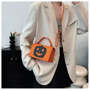 Stylish orange pumpkin crossbody bag for Halloween party and fashion accessories