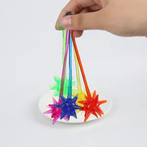 Set of colorful sticky meteor hammer toys made of soft rubber held by hand for play