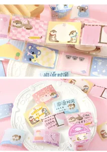 Cute animal themed writable masking tape stickers for creative journaling decoration.