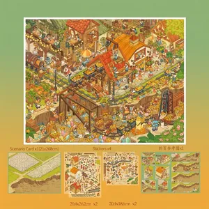 Creative 3D miniature treasure hunt DIY sticker set with high-gloss finish
