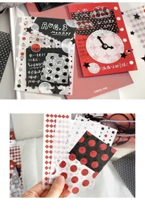 Close-up of translucent vellum paper with polka dot patterns for journaling decoration