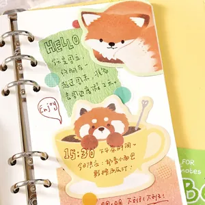 Cute animal sticky notes featuring fox and red panda illustrations for creative journaling.