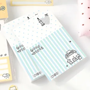 Cute cartoon graffiti memo pad with blue polka dots and lucky stripes design