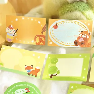 Writable die-cut masking tape with cute animal designs for DIY scrapbooking decor.