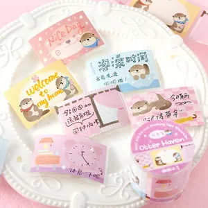 Kawaii Otter Haven writable die-cut masking tape for creative scrapbooking and journaling