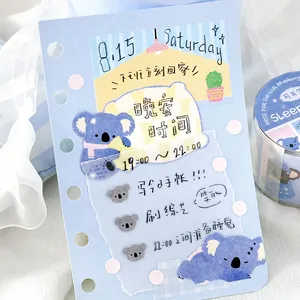 Adorable koala theme writable die-cut masking tape and decorative stickers for DIY journaling