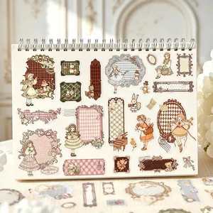 Vintage fairy tale PET die-cut stickers for journal decoration and creative DIY scrapbooking.