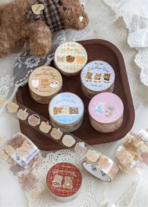 Detailweergave van Mo-Card Bear Dreamland PET-masking tapes voor scrapbooking