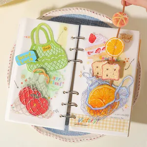 Original PET sticker pack featuring colorful shopping baskets and fruit illustrations