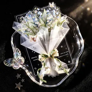 Large translucent Lily of the Valley flower bouquet sticker for elegant DIY scrapbooking