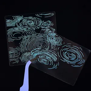 Pegatinas transparentes de PET con ondas para decoración estética de diarios y manualidades