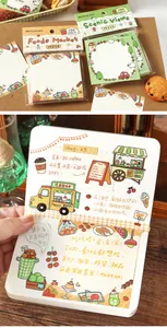Detailed view of Note For 100-sheet doodle memo pads used in a creative journal.
