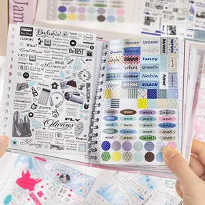 Libro de pegatinas de espiral con varios patrones de estilo coreano para diario
