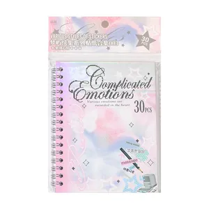 Libro de pegatinas en espiral estilo coreano con 30 hojas y diseños Dream Island
