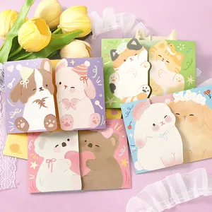 Cute Animal Illustration Greeting Cards Sweetheart Koala Rabbit Cat Dog Message Note Cards For Birthday Holiday Festival Gift