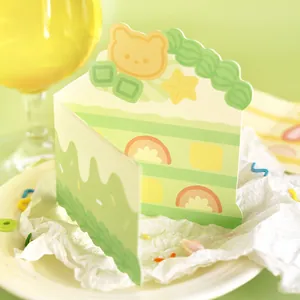 Creative 3D cake shaped folding greeting card for cute birthday party wishes and messages