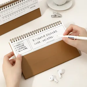 2027 Mini horizontaler Tischkalender mit Checkliste und Notizfeld für das Büro