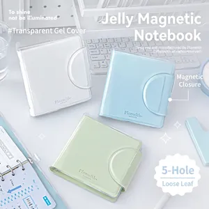 Planwith Jelly Series Magnetic Loose-Leaf Notebook 5-Hole Metal Binder PU Leather Waterproof Cover Colorful Pages Planner