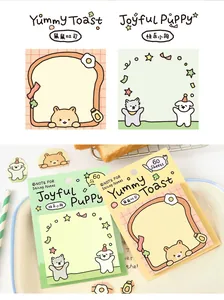 Cute Yummy Toast and Joyful Puppy sticky notes featuring adorable cartoon animal designs