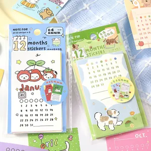 NOTE FOR DIY Undated Calendar Stickers Cute Cartoon Pet Floral Patterns For Journaling Scrapbooking Planner Decoration
