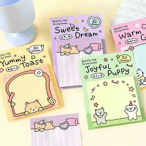 Korean Minimalist Cute Cartoon Animal Sticky Notes Set Self-Adhesive Memo Pad For Journaling Diary Office School Stationery
