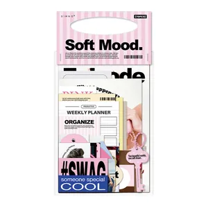 SIMNO Soft Mood 70pcs journaling material pack with stickers and paper for scrapbooking