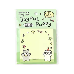 Cute Joyful Puppy sticky notes pad with 60 sheets for journaling and memo